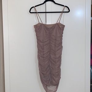 glam and glitter mesh mini dress